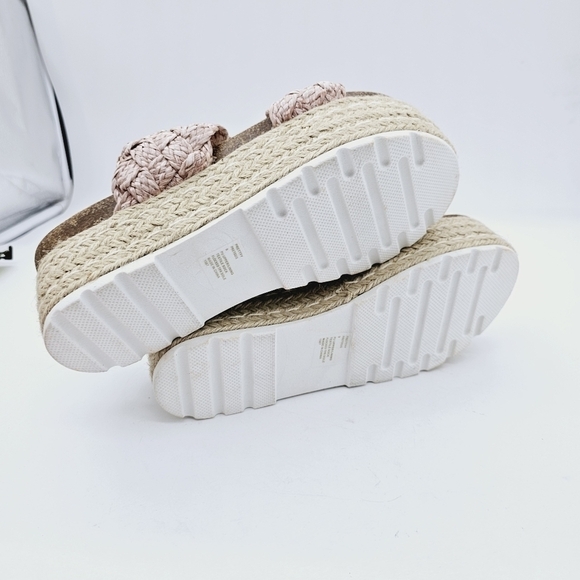 Madden Girl Blush Braided Raffia Pretty Espadrille Open Toe Platform Sandals - Picture 13 of 16
